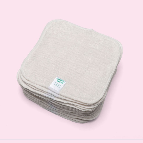 Washable NATURAL Bamboo Terry Baby Wipes