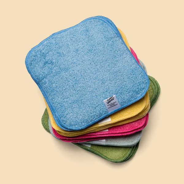 Washable PREMIUM Cloth Cotton Terry Baby Wipes - RAINBOW Pack